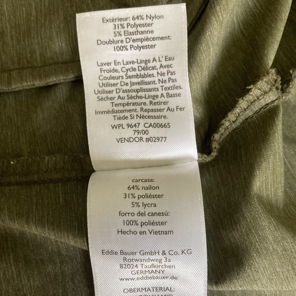 Eddie Bauer Khaki Nylon Polyester Breathable Hooded Parka size L - Picture 12 of 15